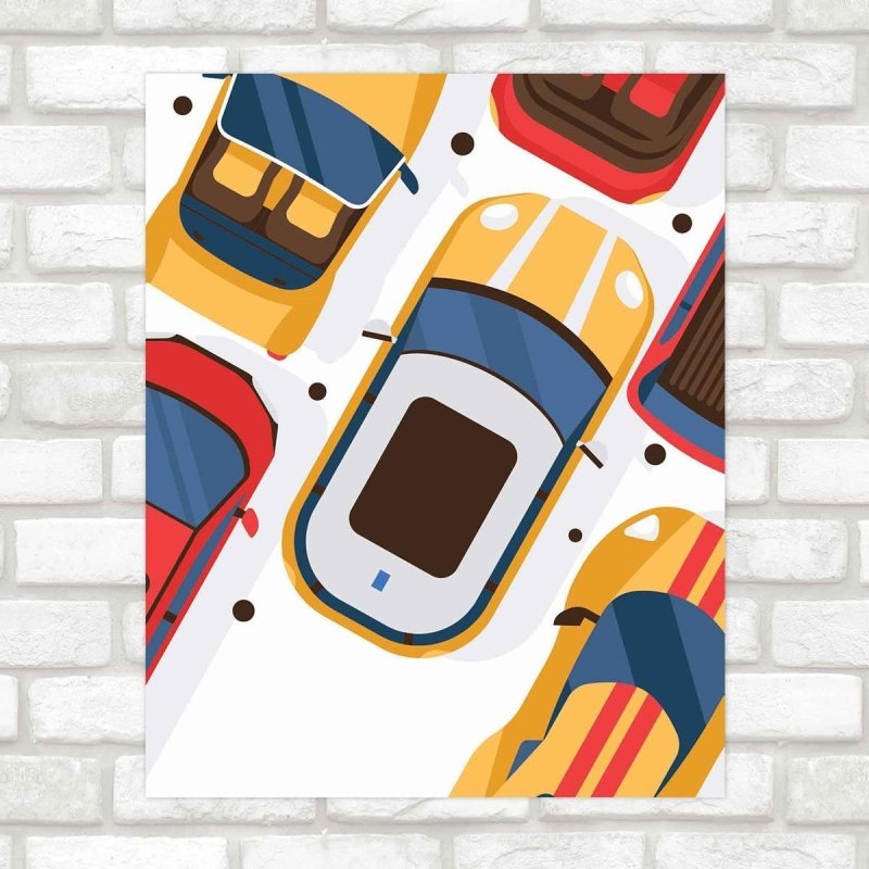 Poster Decorativo infantil carros PA077 - Papel na Parede