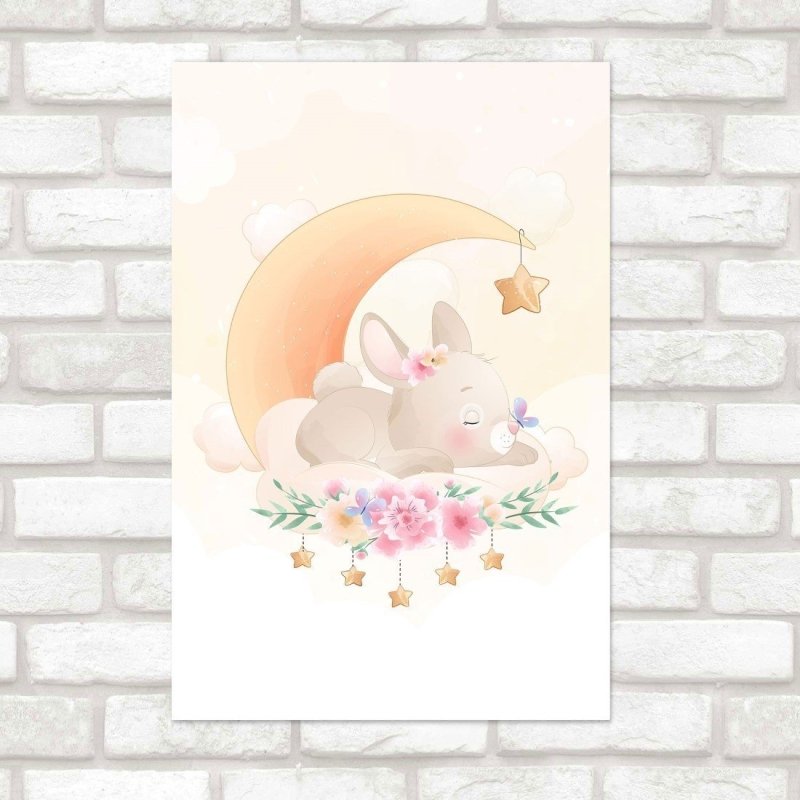 Poster Decorativo Infantil Coelhinha Soneca N019135 - Papel na Parede