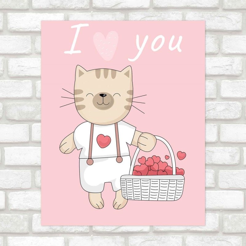 Poster Decorativo infantil coração PA043 - Papel na Parede