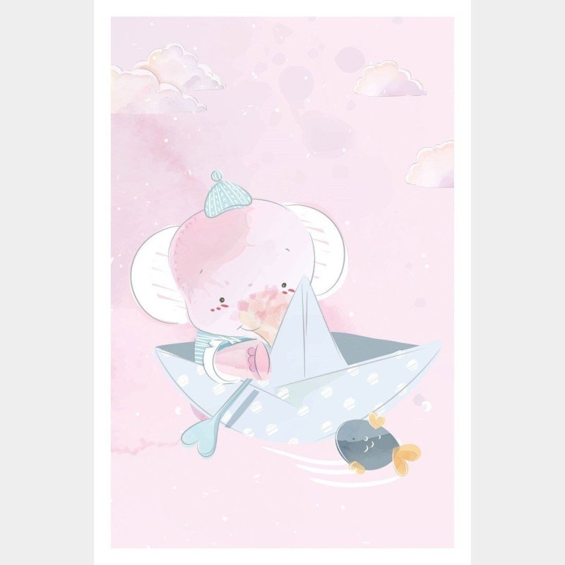 Poster Decorativo Infantil Elefante Barquinho N015243 - Papel na Parede