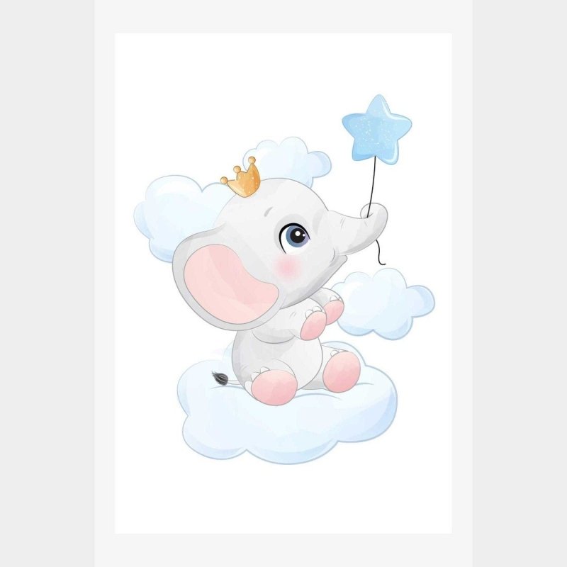 Poster Decorativo Infantil Elefante N014233 - Papel na Parede