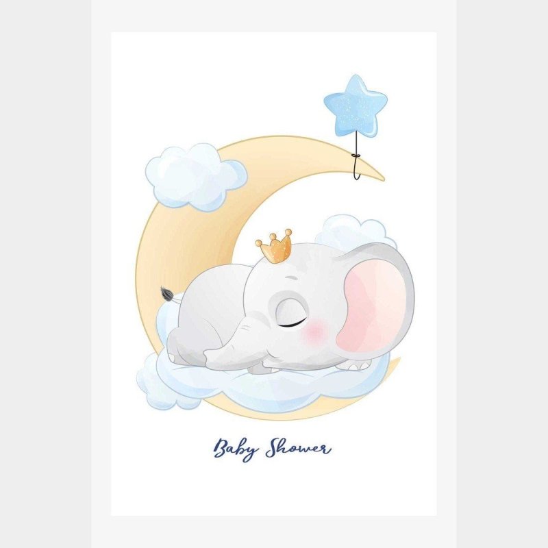 Poster Decorativo Infantil Elefante N014234 - Papel na Parede