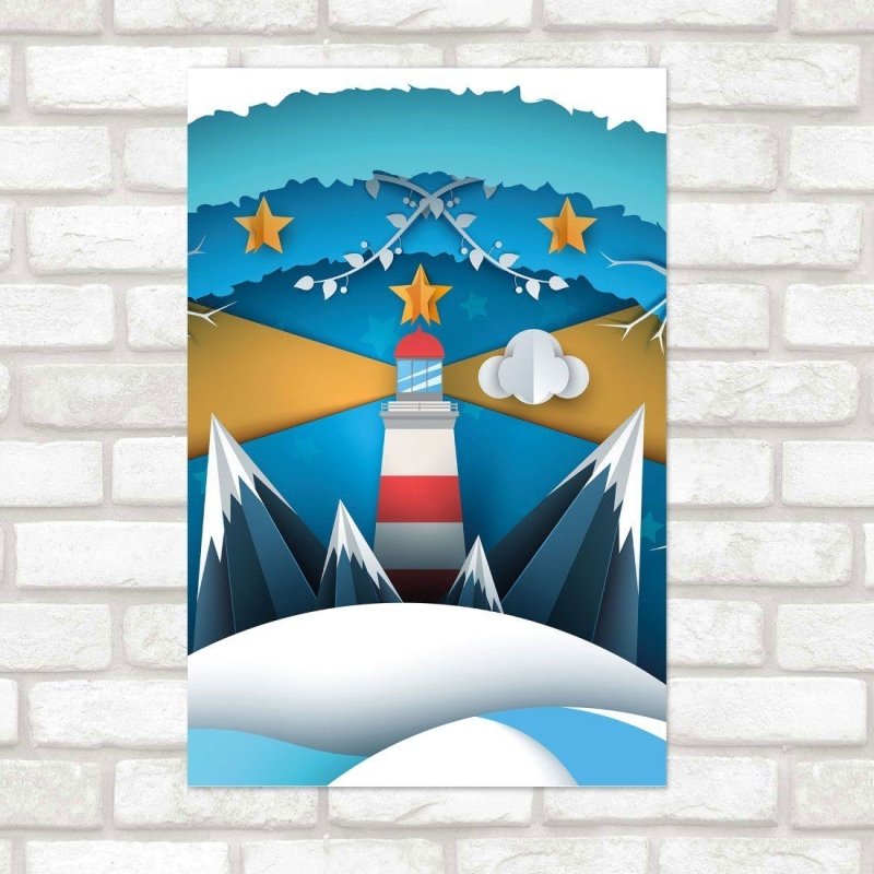 Poster Decorativo Infantil Farol 3D N015254 - Papel na Parede