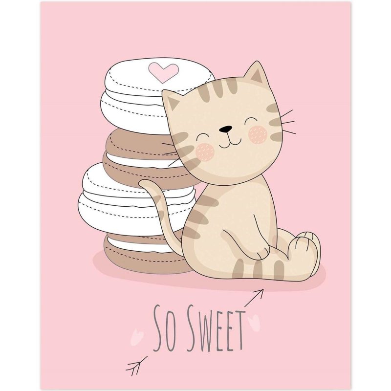 Poster Decorativo infantil gatinho So sweet PA047 - Papel na Parede