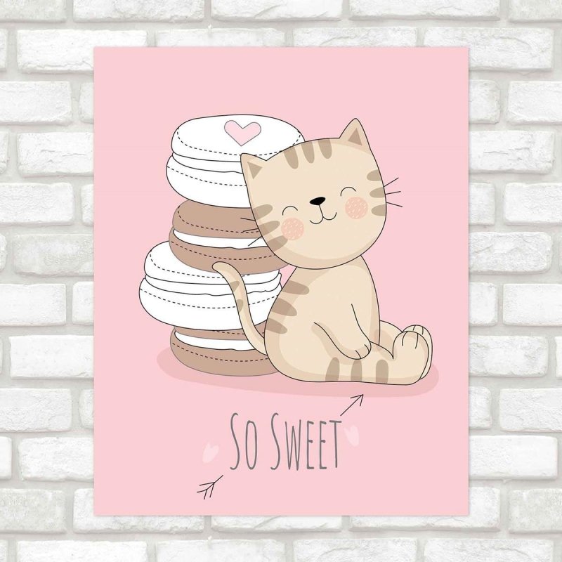 Poster Decorativo infantil gatinho So sweet PA047 - Papel na Parede