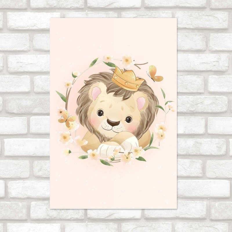 Poster Decorativo Infantil Leãozinho Rei N019142 - Papel na Parede