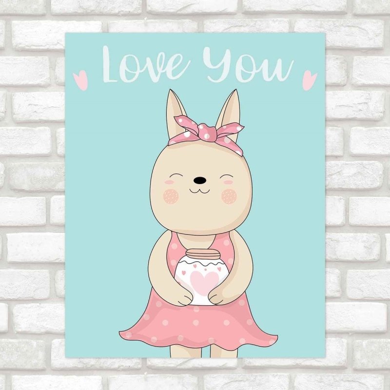 Poster Decorativo infantil love you PA042 - Papel na Parede