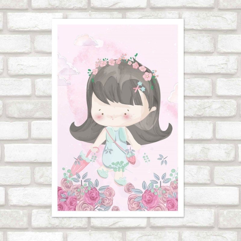 Poster Decorativo Infantil Menina N015238 - Papel na Parede