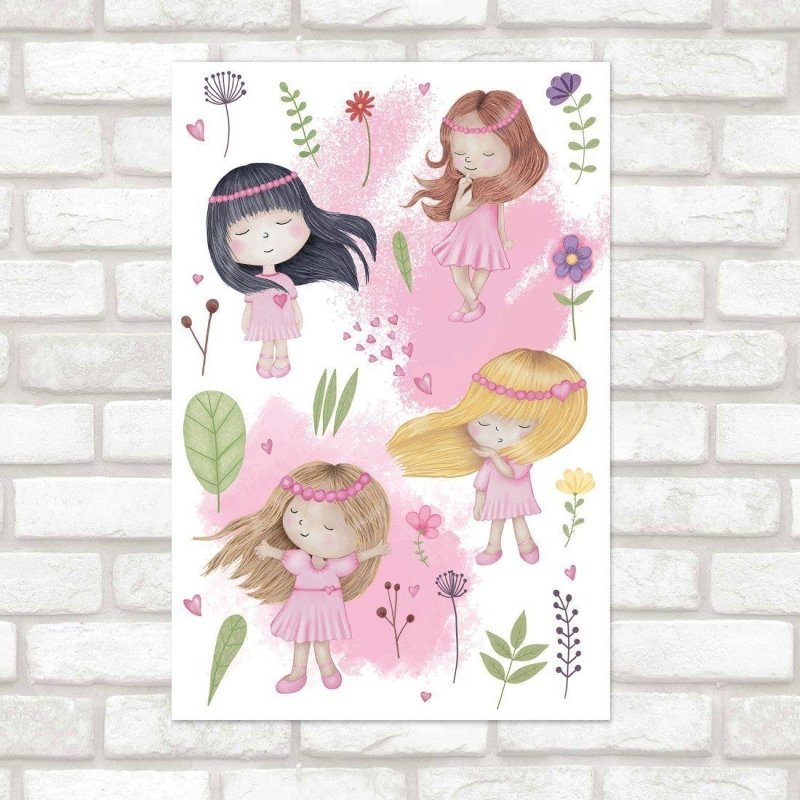 Poster Decorativo Infantil Meninas N015221 - Papel na Parede