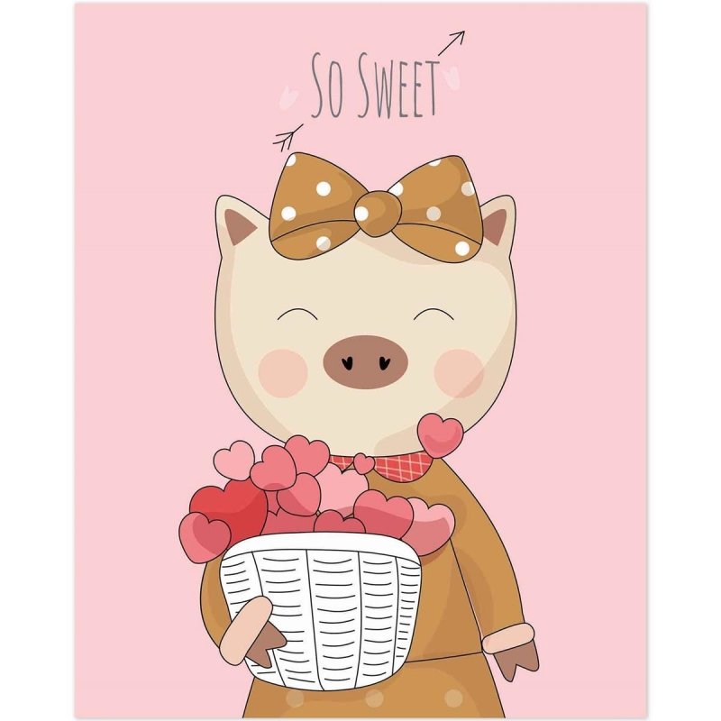 Poster Decorativo infantil porquinho So sweet PA046 - Papel na Parede