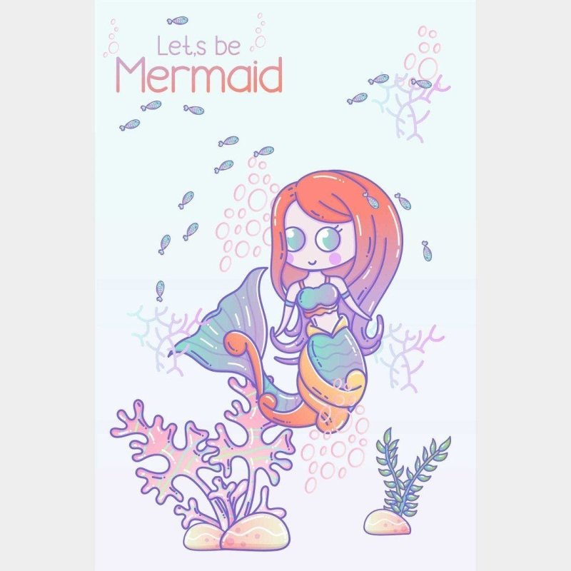 Poster Decorativo Infantil Sereia N014236 - Papel na Parede