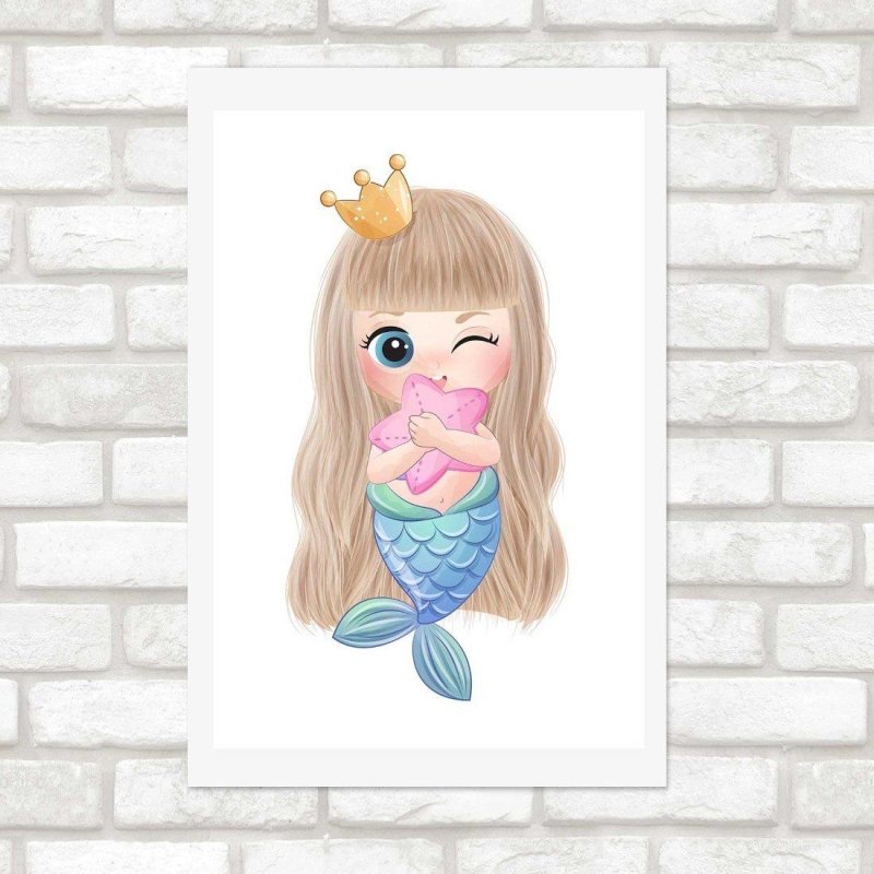 Poster Decorativo Infantil Sereia N014238 - Papel na Parede