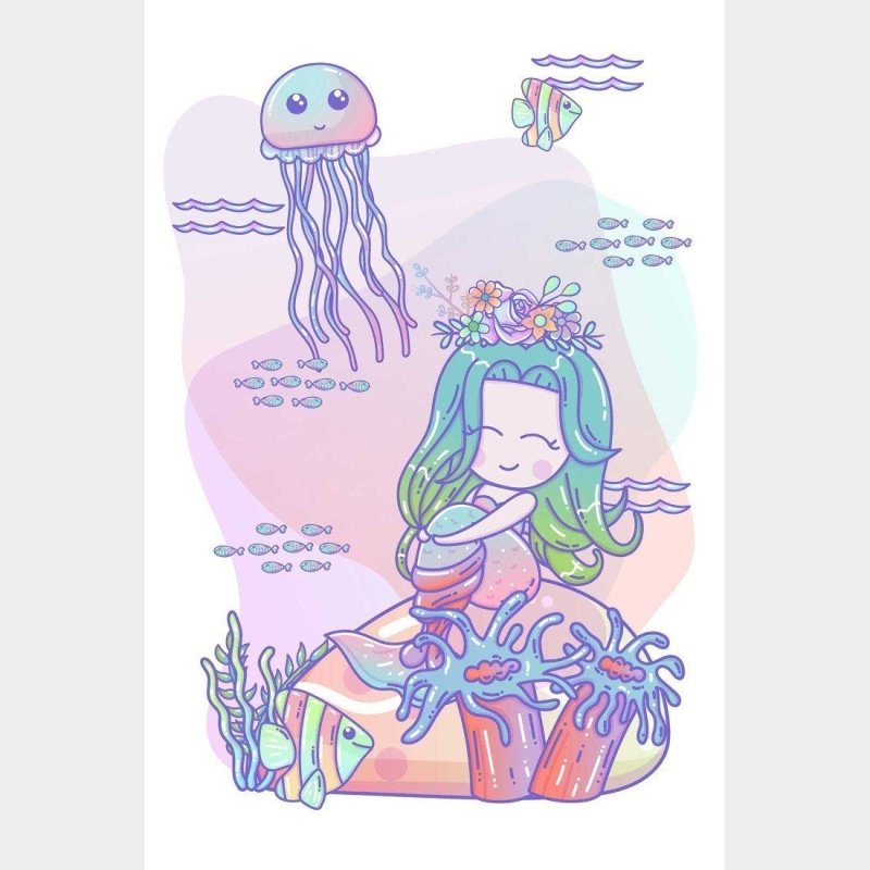Poster Decorativo Infantil Sereia N014240 - Papel na Parede