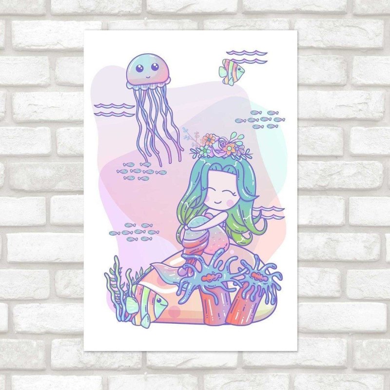 Poster Decorativo Infantil Sereia N014240 - Papel na Parede