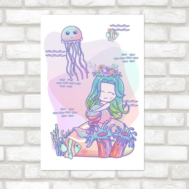 Poster Decorativo Infantil Sereia N014240 - Papel na Parede
