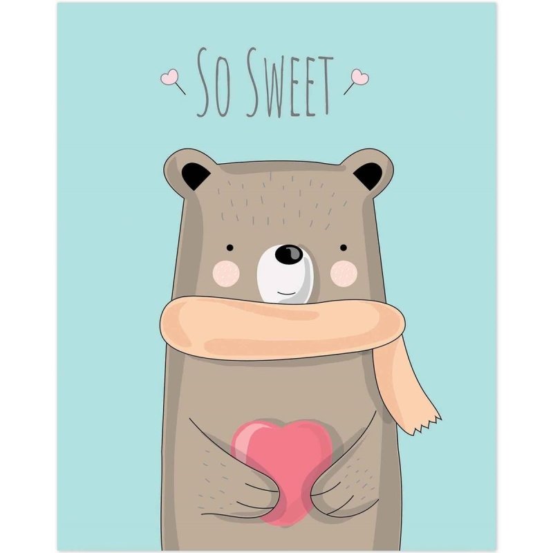 Poster Decorativo infantil urso So sweet PA054 - Papel na Parede