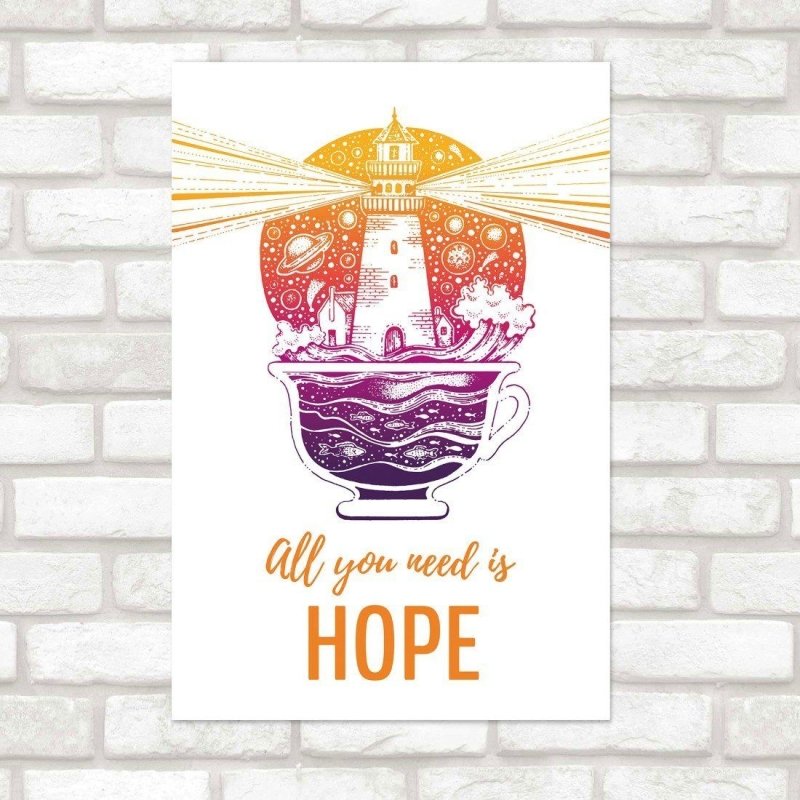 Poster Decorativo Jovem All You Need is Hope N015229 - Papel na Parede