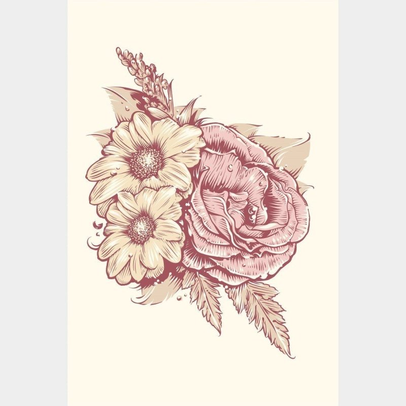 Poster Decorativo Jovem Flores N015226 - Papel na Parede