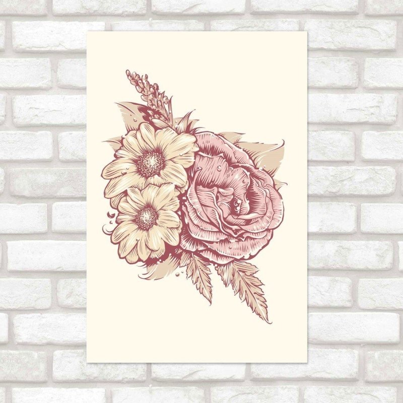 Poster Decorativo Jovem Flores N015226 - Papel na Parede