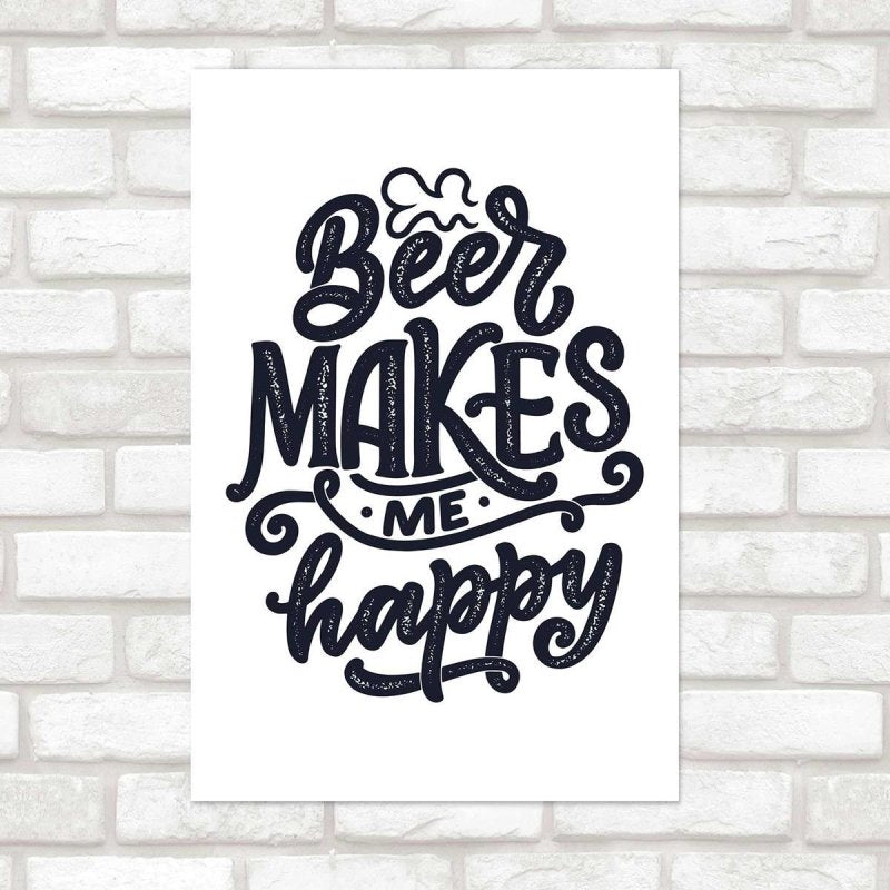 Poster Decorativo Lettering Cerveja Beer N010266 - Papel na Parede