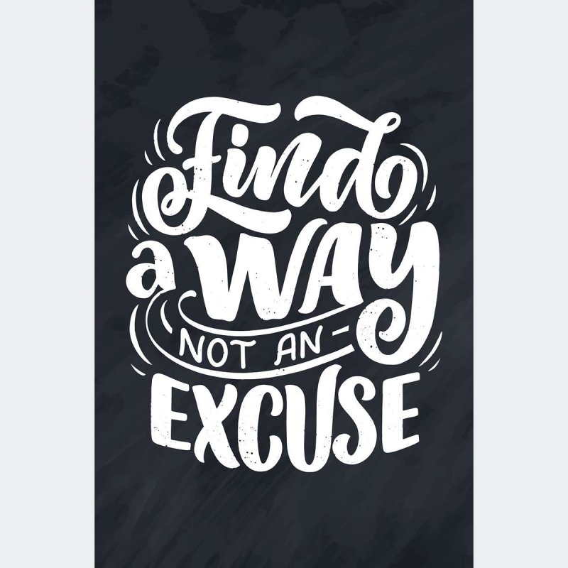 Poster Decorativo Lettering Excuse N010262 - Papel na Parede
