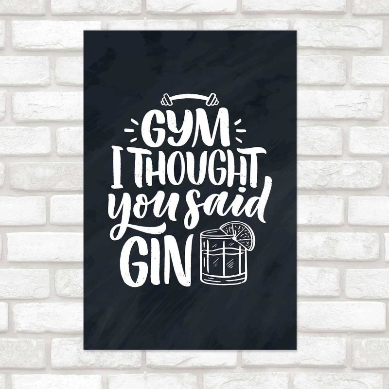 Poster Decorativo Lettering Gin N010252 - Papel na Parede