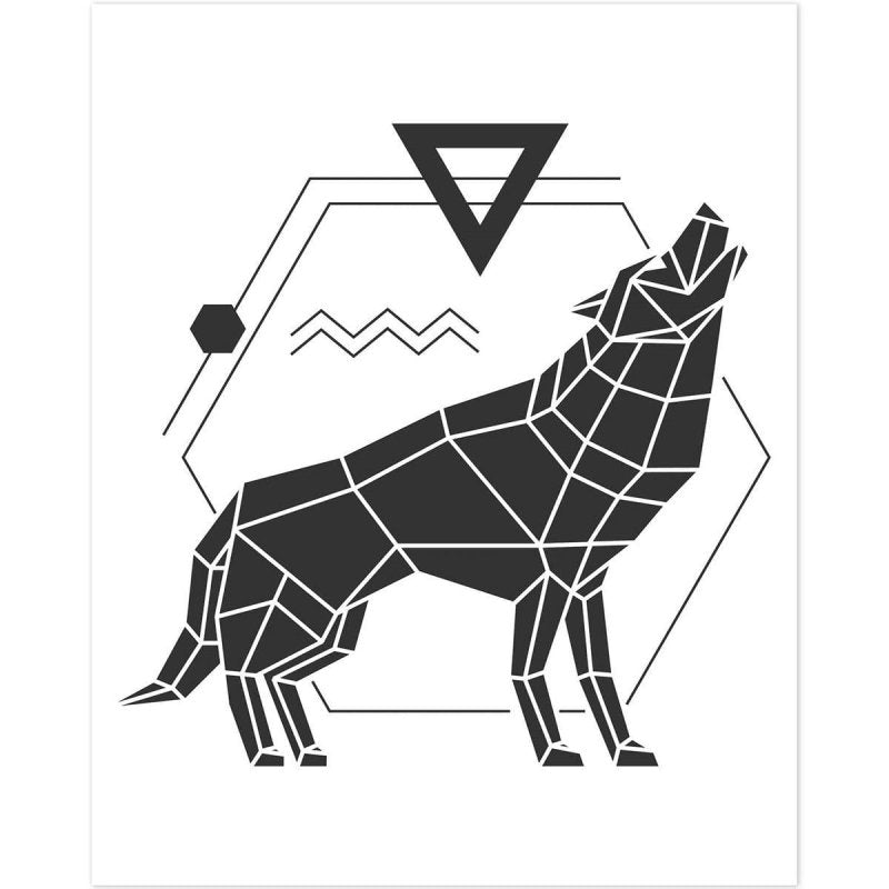 Poster Decorativo lobo geometrico PA038 - Papel na Parede