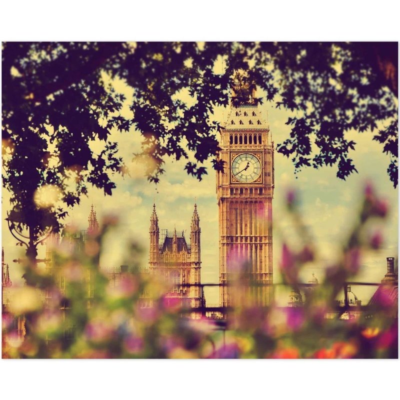 Poster Decorativo Londres flores PA032 - Papel na Parede