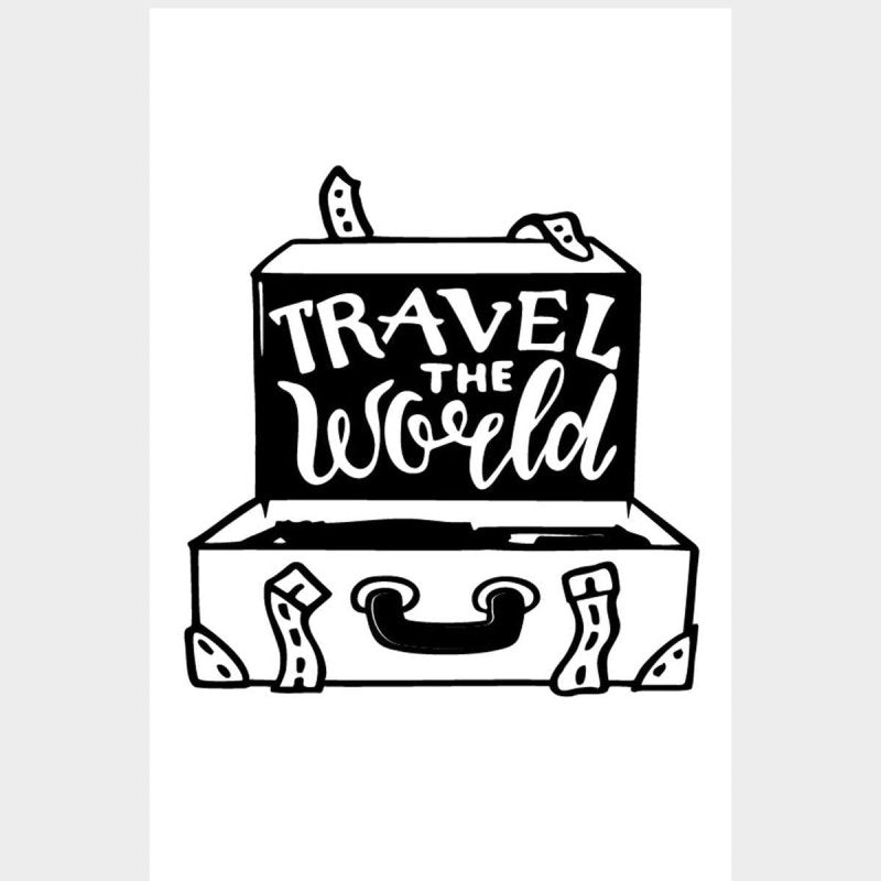 Poster Decorativo Mala Travel The World N07298 - Papel na Parede