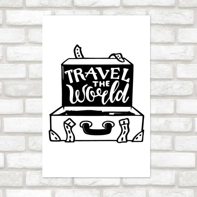 Poster Decorativo Mala Travel The World N07298 - Papel na Parede