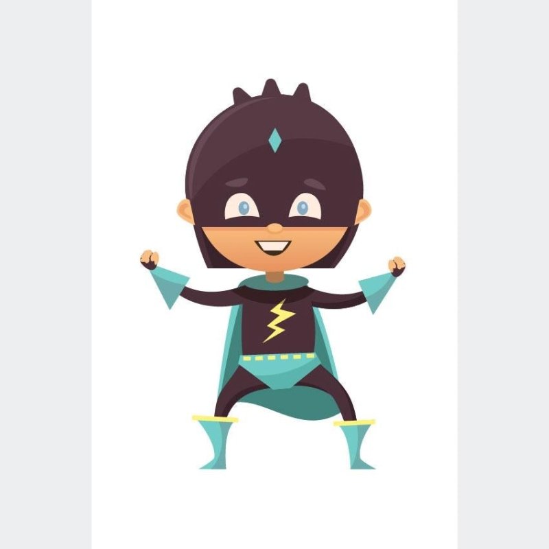 Poster Decorativo Menino Herói Preto e Verde N07220 - Papel na Parede