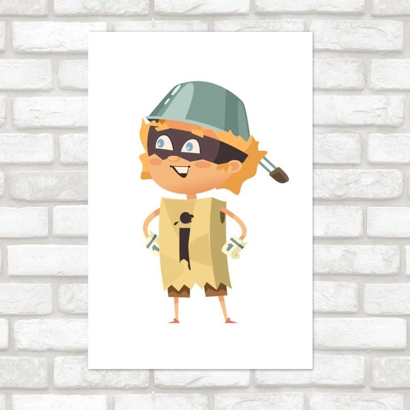 Poster Decorativo Menino Herói Saco de Papel N07221 - Papel na Parede