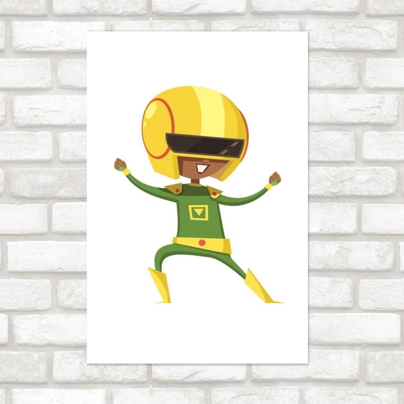 Poster Decorativo Menino Herói Verde N07217 - Papel na Parede