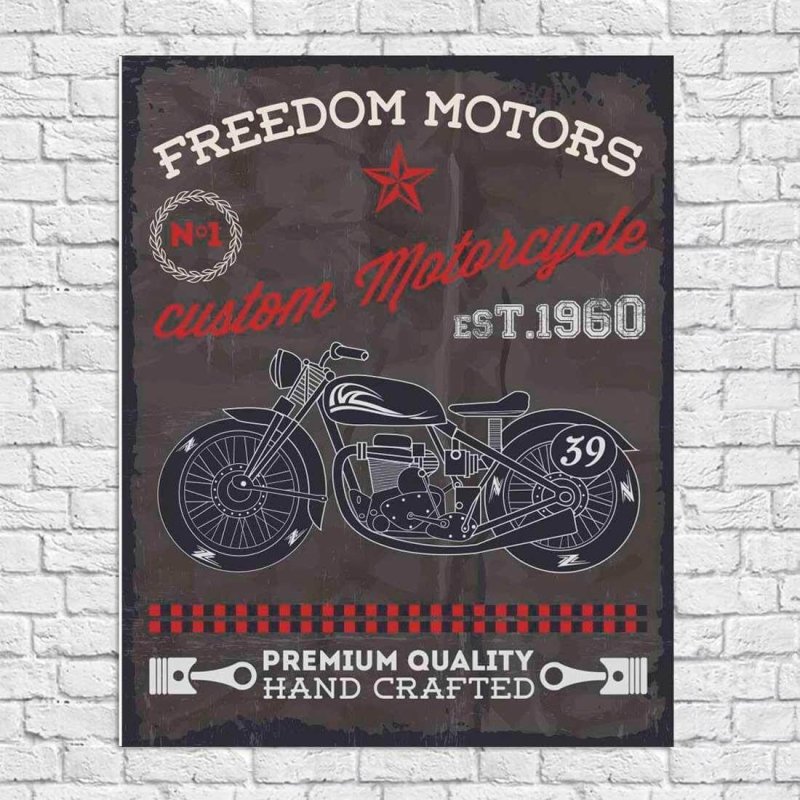 Poster Decorativo Moto Custom 02000200 - Papel na Parede