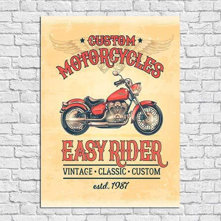 Poster Decorativo Moto Motoqueiro 11223 - Papel na Parede