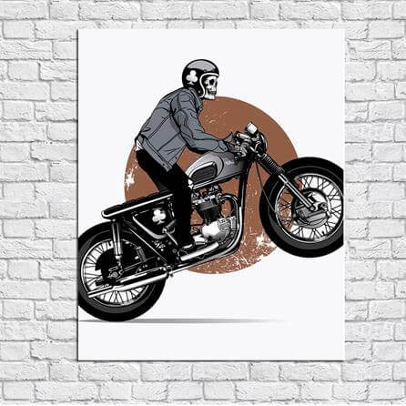 Poster Decorativo Moto Motoqueiro 32595 - Papel na Parede