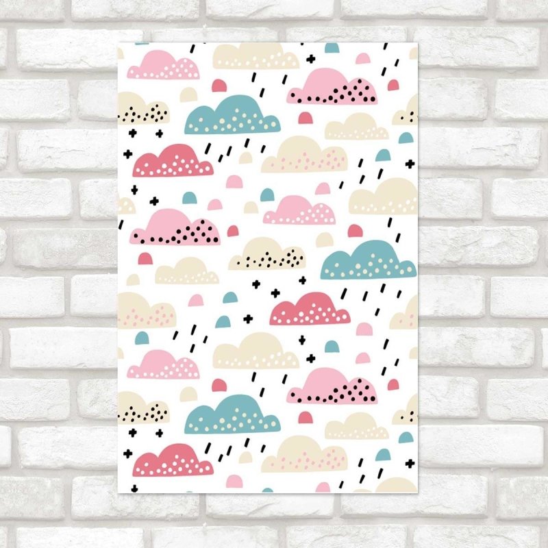 Poster Decorativo Nuvens Abstratas Coloridas N07214 - Papel na Parede