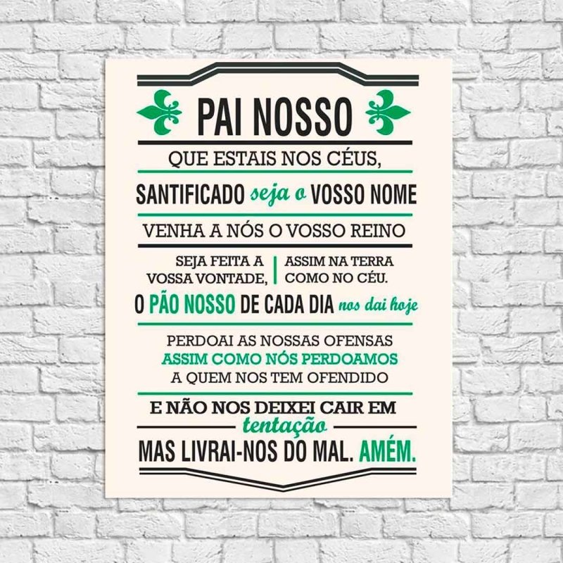 Poster Decorativo Pai Nosso - Papel na Parede