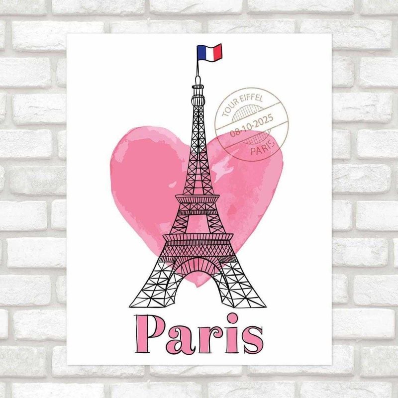 Poster Decorativo Paris coração PA005 - Papel na Parede