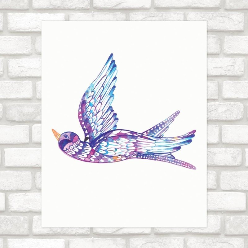 Poster Decorativo passaro colorido PA0115 - Papel na Parede