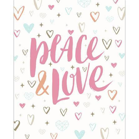 Poster Decorativo Paz e Amor Coração 16683 - Papel na Parede