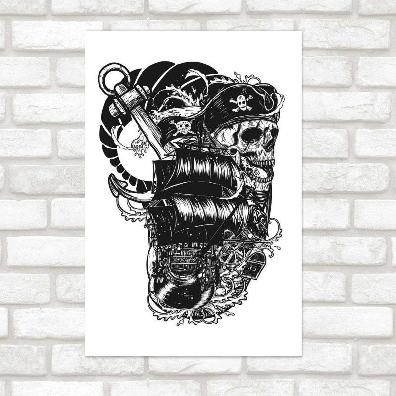 Poster Decorativo Pirate Skull N014253 - Papel na Parede