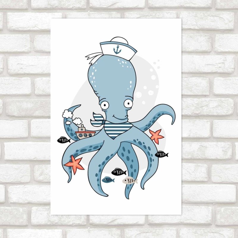Poster Decorativo Polvo Marinheiro N09246 - Papel na Parede