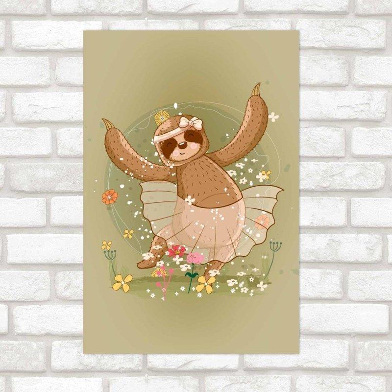 Poster Decorativo Preguiça Bailarina N09271 - Papel na Parede