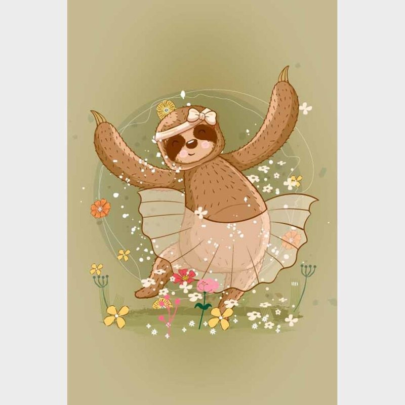 Poster Decorativo Preguiça Bailarina N09271 - Papel na Parede