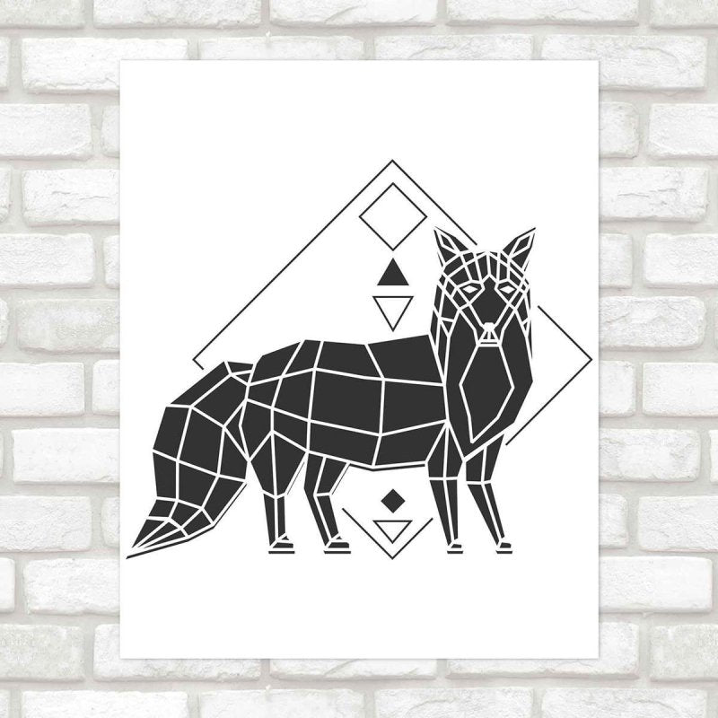Poster Decorativo raposa geometrico PA036 - Papel na Parede
