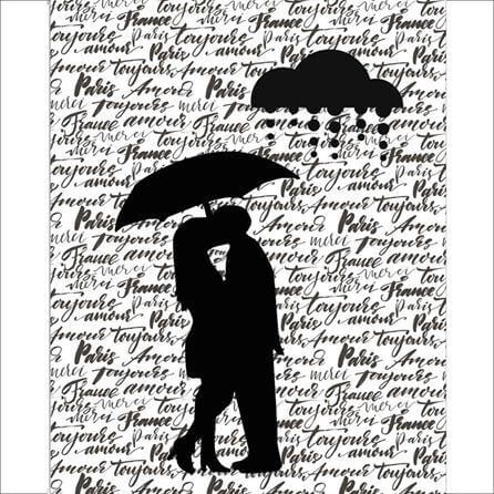 Poster Decorativo Romântico Chuva 14050 - Papel na Parede