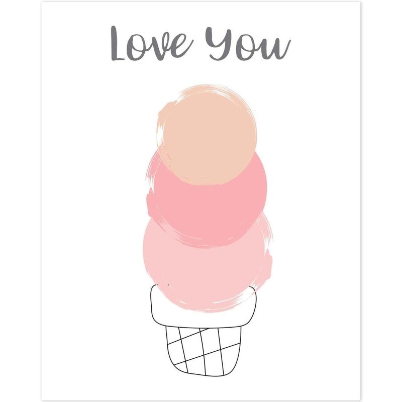 Poster Decorativo sorvete I love you PA058 - Papel na Parede