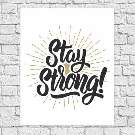 Poster Decorativo Stay Strong Jovem 56242 - Papel na Parede