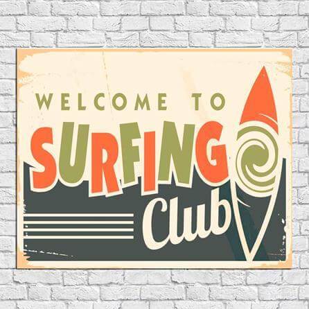 Poster Decorativo Surfing Club 040 - Papel na Parede